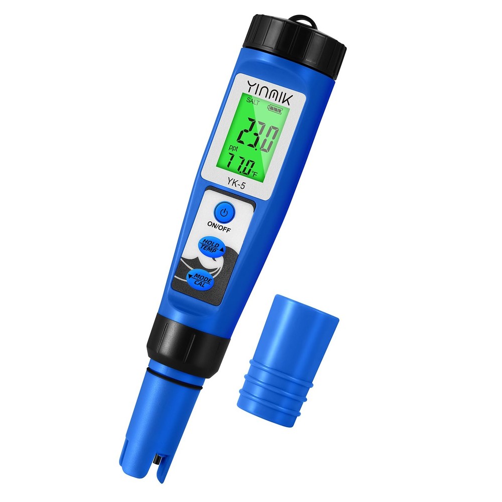 YINMIK pH Salt Meter 5 in 1 TDS EC Salinity Tester for 5 IN 1 Blue Color