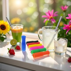 20 Pcs Colorful Silicone Straw Tips, Reusable Teeth 6 Millimeters, Multicolor
