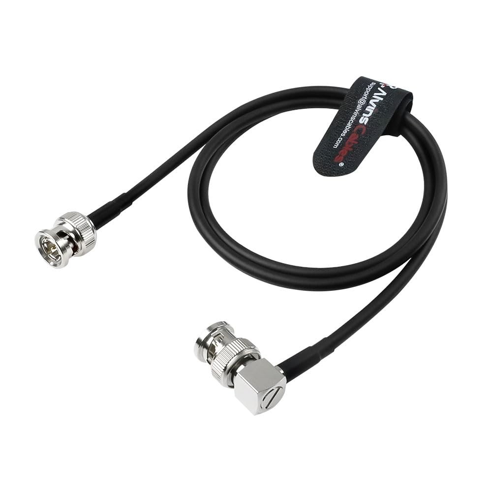 19in 12G SDI Cable BNC 75 Ohm Straight to Right Angle for RED Komodo Atomos