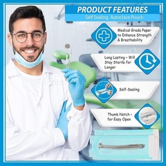 200 3.5″ x 10″ Self-ing Sterilization Pouches for Autoclave SA