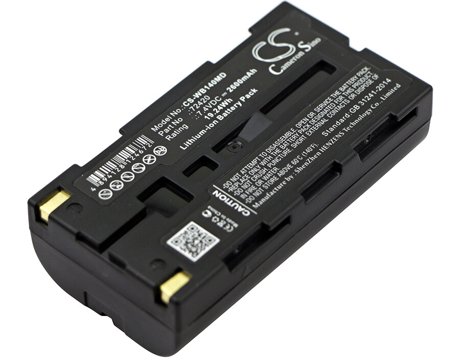 2600mAh Battery for Welch-Allyn 14001,SureSight 14021,SureSight 14031,P/N:72420