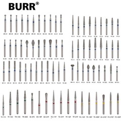 50PCS Dental Diamond Burs High Speed Handpiece Friction Grip 1.6mm Burr
