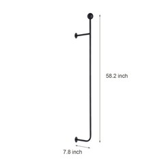Wall Mounted Clothes Rack Clothing Racks For Hanging Clothes Closet Rod Black