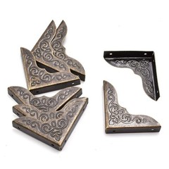 Antique Heart-Shaped Hasp Latch Vintage Engraved Mini Hinge and Bronze Box Co…