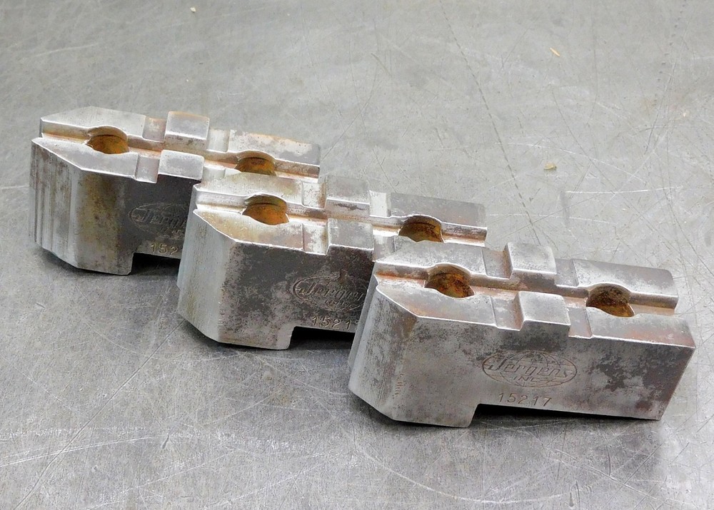Jergens 15217 Steady Rest Lathe Chuck Jaws 3-1/2″L x 1-1/2″H x 1-1/4″W Lot of 3