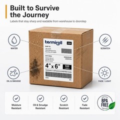 4×6 Thermal Labels 500 Fanfold – Rollo – 1 Stack | 500 Labels, White