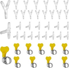 40 Pcs Plastic 3/8″ ID Hose Barb Fittings, 15 Pcs Equal Barbed Y Shaped and 1…