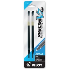 Pilot Precise V7 RT, 3 Pens With 4 Packs of Refills, Black Ink, 0.7mm Fine Point