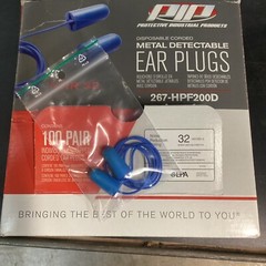 Box Of 100 PIP Industrial Products 267-HPF-200D Nrr32 Disposablecorded Ear Plugs