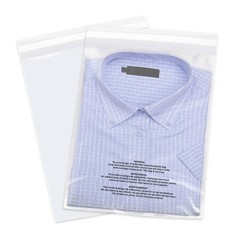 WEPOLY – 8″ x 10″ (100 Count) Self Seal Clear Poly Bags with Suffocation Warn…