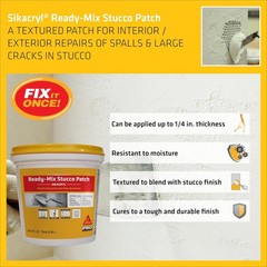 6-Pack Cryl Moisture-Resistant Acrylic Stucco Repair Patch – 1-Quart Solution