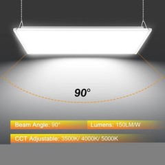 2 Pack 300W LED Linear High Bay Light 45000LM Adjustable 3000K~5000K Commercial