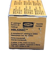 LOT OF 10 Hubbell HBL5266C AC Male NEMA 5-15P Plug 15A 125V Connector CL/BK
