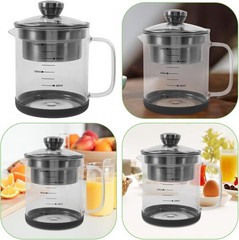 Soy Milk Filter Pot with Fine Mesh Strainer 7.48X6.29X4.72In Glass Container