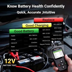 Car Battery Tester 12V/24V 20–2000CCA Automotive Battery Load Tester with Cra…