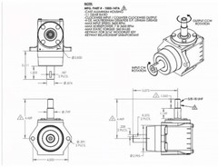 19330 – 90°-1:1, CW Input/CCW Ouput Gearbox(Peerless Gear OEM Gearbox H 1000-1 )
