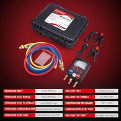 Digital Manifold Gauge, HVAC Refrigerants Digital AC Gauges Set with 2
