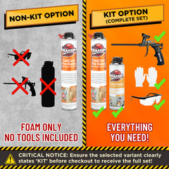 Kraken Bond FastCoat Spray Foam Insulation, Closed Cell 27.1 oz, 24 Pack Kit