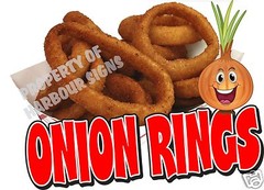 Onion Rings Decal 14″ Food Truck Concession Restaurant Vinyl Menu Sign Sticker