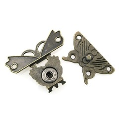 12pcs Jewelry Box Antique Lock Latch Hasp Hinges Handle Box Corner Protectors…