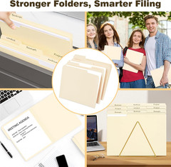 Manilla Folders 8.5 X 11 File Folders Letter Size Manila Folder with 1/3 Cut