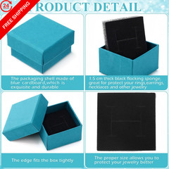 Yinkin 72 Pcs Jewelry Ring Gift Boxes Bulk 2 x 2 x 2 x 2 x 1.2 inches, Indigo