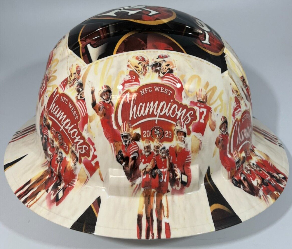 New Full Brim Hard Hat Custom Hydro Dipped SAN FRANCISCO 49ERS NFC WEST CHAMPS