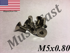 M5 x 0.8 Flat Head Socket Cap Screw 18-8 Stainless Steel 8,10,16,20,40,50mm Long