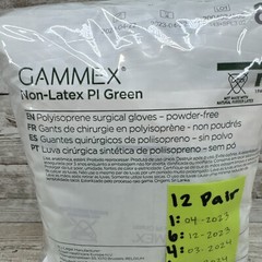 Gammex Non-Latex PI Green Surgical Glove NovaPlus *12 Pair* Size: 8.5 *See Date*
