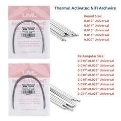 JMU Dental Ortho Niti Thermal Activated Arch Wire Expanded Rectangular 10Pack