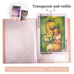 A3 Art Portfolios Case 40 Pages,Diamond Painting Storage Book,Pocket Protecto…