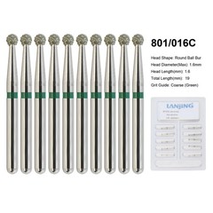 Dental Diamond Bur FG Round End Taper Football Flame Pear Coarse Fine High Speed