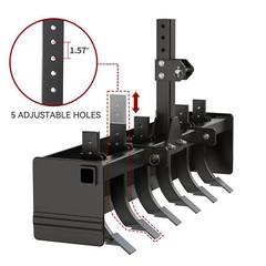 Heavy Duty Box Blade Attachment for Tractor W/ 6 Scarifier Shanks – 55″ Width