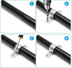 Litoexpe 16Pcs 1-3/4 Inch Rigid Pipe Strap, M45 Stainless Steel Conduit Clamps 2