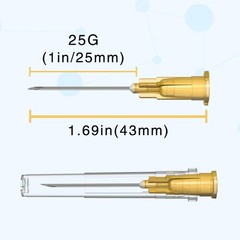 25 Gauge 1 Inch Luer Lock Industrial Dispensing Sterile Medical Needles 100 PCS