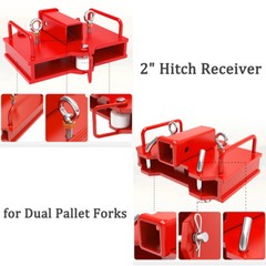 2″ Receiver Hitch for Forklifts Dual Pallet Forks & Trailer Attachment