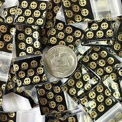 BaggiesSince1987- MINI ZipSeal DESIGNBAGS 1000PCS GREEN STAR SILVER, 👀Details🔽