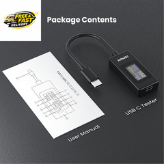 USB C Tester Power Meter 4-30V 0-6.5A Digital Multimeter, Type C Voltage and
