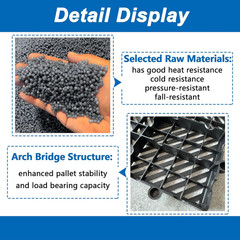 Lightweight Moisture-Proof Plastic Pallets for Indoor and Outdoor Use (6 Pcs)