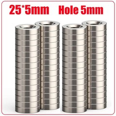 LOT Countersunk Ring Neodymium Magnets 25 x 5mm Hole 5mm Strong Rare Earth N35