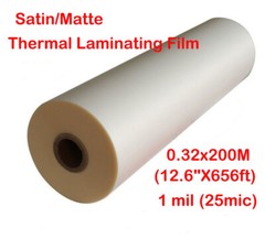 2 Rolls Matte/Satin UV Luster Hot Thermal Laminating Film 25mic 320MMx200M