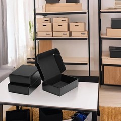 6 Pack Black Shipping Boxes, 7x5x2 Inch Durable Cardboard Mailers for Business