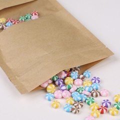 Assorted Sizes Flat Beige Kraft Paper Zip Lock Pouch Bag w/ Clear Window M