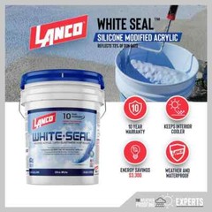 Elastomeric Seal Roof Leaks 5 Gallon White Coating Waterproof Rubberized Cool RV