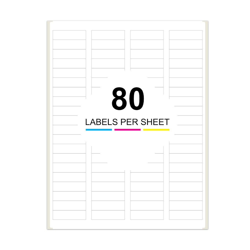 40000 1.75 x 0.5 Address Labels 80 per Sheet for Laser Inkjet Printers