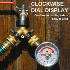 0-100 Psi Water Pressure Gauge Test with Lazy Hand, Lead-Free, 2-1/2″ Dial Size,