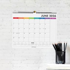 PAPERAGE 2026 Calendar, 12 Months (January 2026 – December Medium, Rainbow