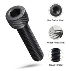 M4-0.7 x 10mm Bolt, 150PCS M4 Hex Socket Head Cap Screws Bolts, 12.9 Grade Al…