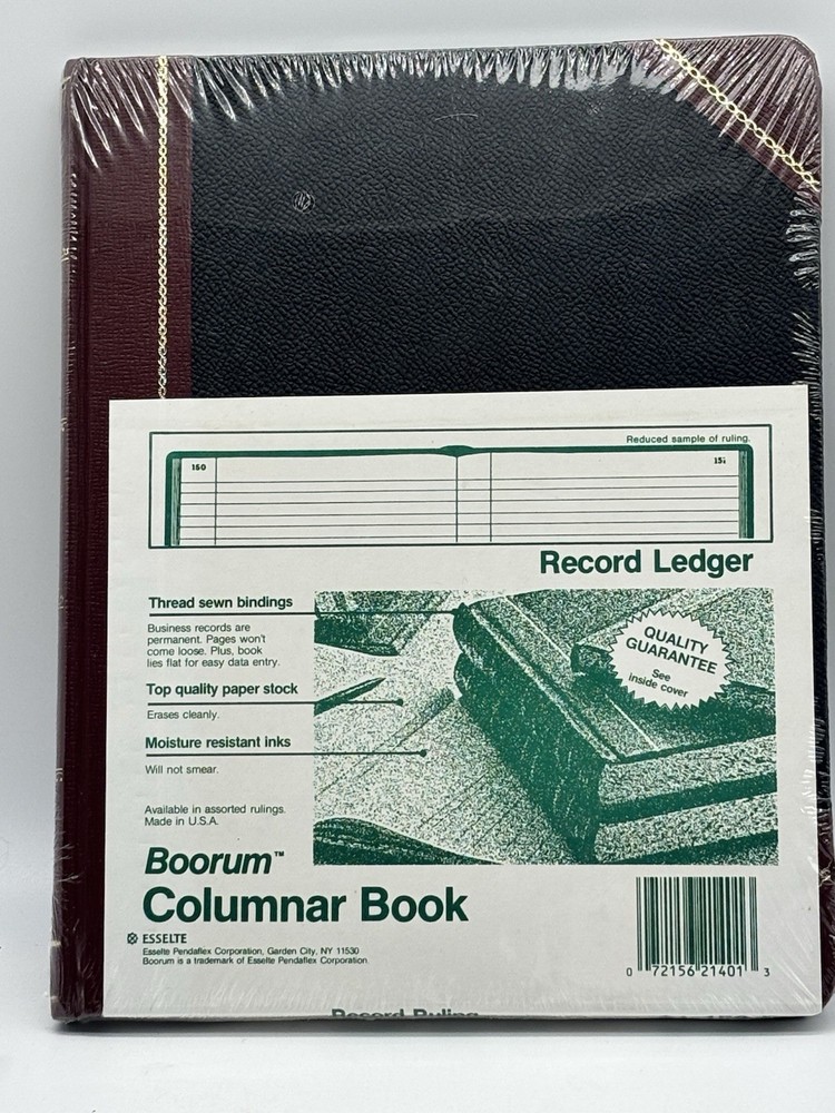 Sealed Vintage Book Record Ledger Boorum & Pease Hardcover Columnar 150 Pg