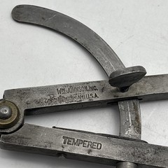 Antique 1920s Wing Divider Caliper WM Johnson Newark NJ Tempered Steel Tool